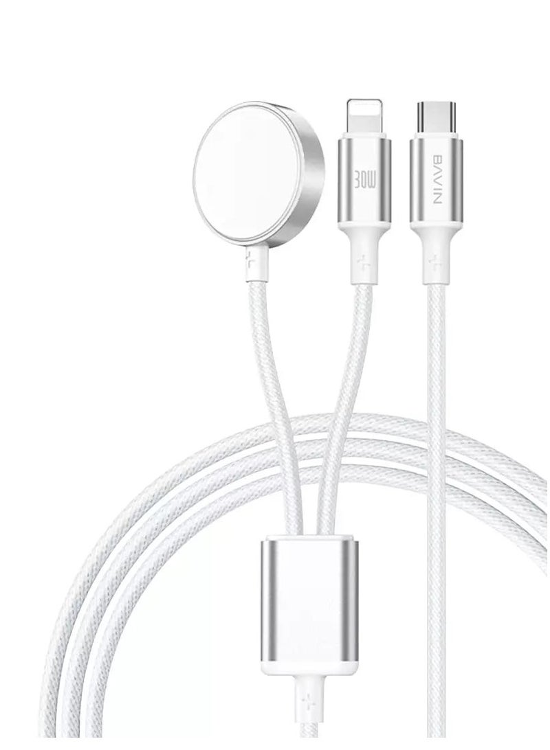 Bavin 2-in-1 Magnetic Wireless Charger for Smartwatches and iPhones, 30W Super Fast Charging - Image 2