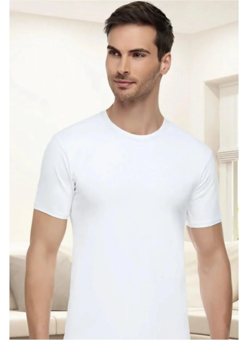 Tutku Elit Men's Crew Neck Lycra Short Sleeve Undershirt Undershirt 1301 - 12 Pieces