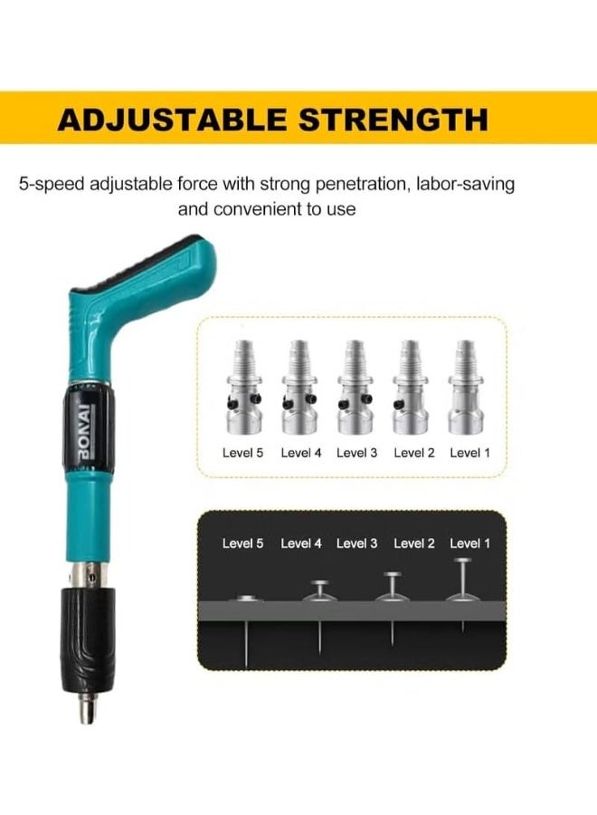 مسدس مسامير فولاذي يدوي عالي الضغط لتثبيت الجدران بقوة قابلة للتعديل للاستخدام المنزلي وأعمال النجارة والجدران الأسمنتية - Image 5