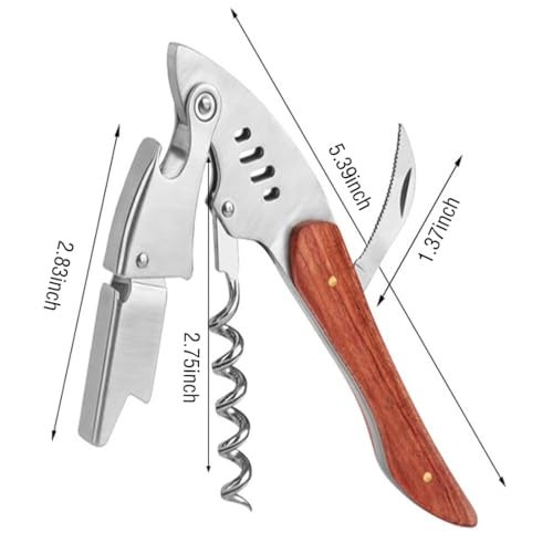 FAFAXOXO True Shark Corkscrew, Professional Waiters Corkscrew Wine Key Bottle Opener,Manual Wine Key for Servers, Waiters, Bartenders and Home Use(Shark) - Image 2