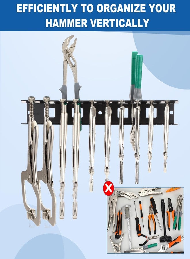Shimeyao Vise Holder Rack Wall Mount Pliers Storage Clamp Rack Metal Air Tool Organizer for Workshop Garage Pegboard Fit Most of Vise or Small Tools Stores up to 10 Vises and 11 Pliers - Image 5