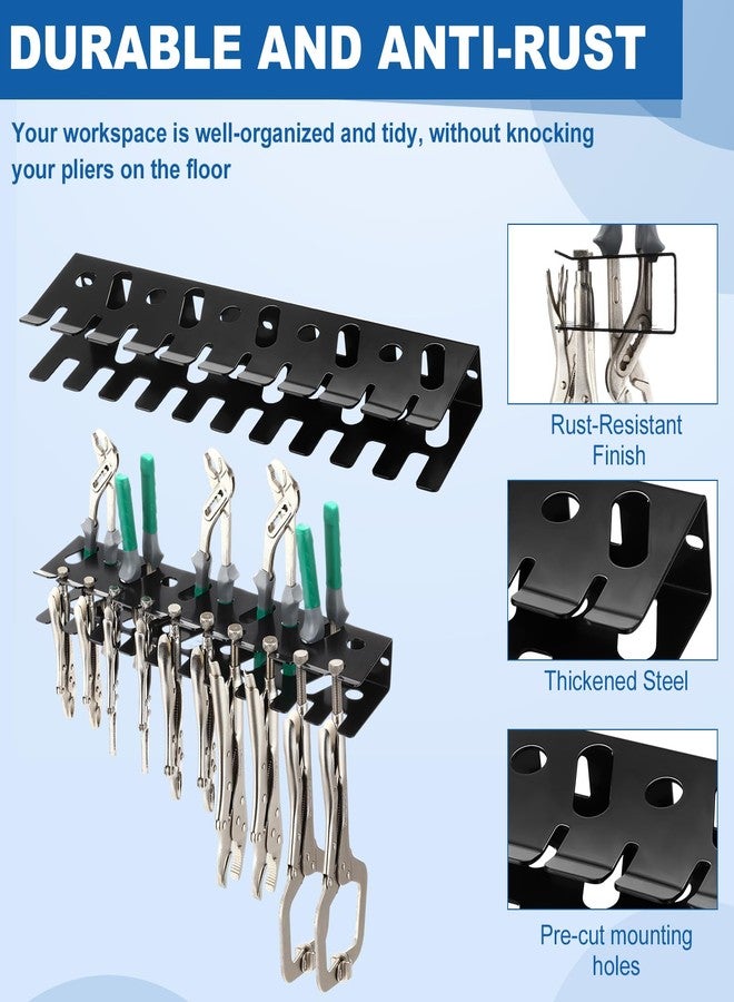 Shimeyao Vise Holder Rack Wall Mount Pliers Storage Clamp Rack Metal Air Tool Organizer for Workshop Garage Pegboard Fit Most of Vise or Small Tools Stores up to 10 Vises and 11 Pliers - Image 4