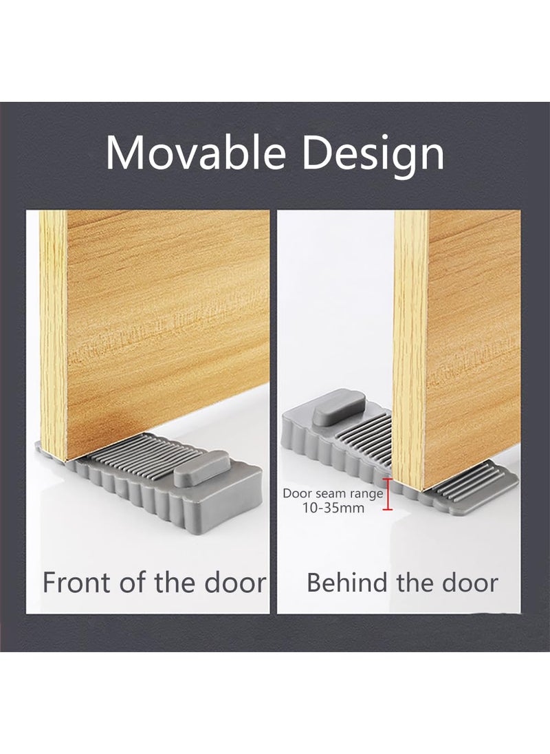 Fapiwen Door Stopper 3pcs Stackable NonSlip Door Stopper for Home Baby Safety Door Wedge Stopper Door Stop Stoppers Block Wedge Doorstops for Home Office Warehouses Classrooms Grey  - Image 3
