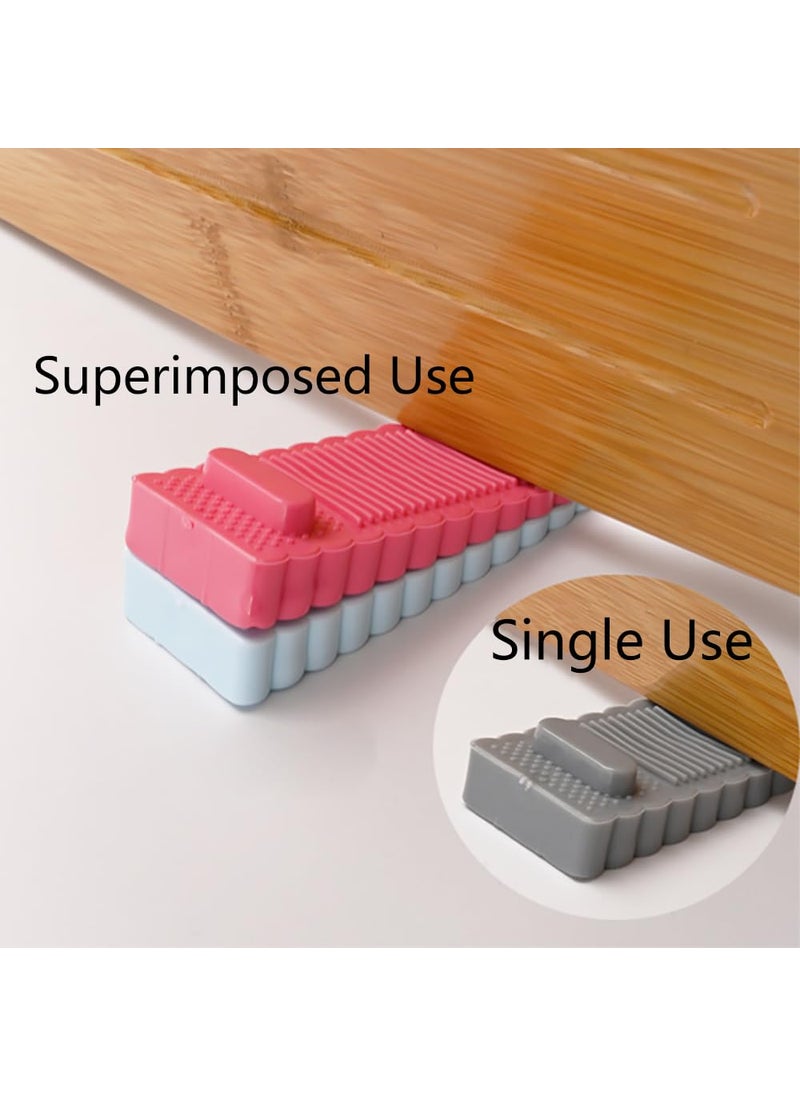 Fapiwen Door Stopper 3pcs Stackable NonSlip Door Stopper for Home Baby Safety Door Wedge Stopper Door Stop Stoppers Block Wedge Doorstops for Home Office Warehouses Classrooms Grey  - Image 4