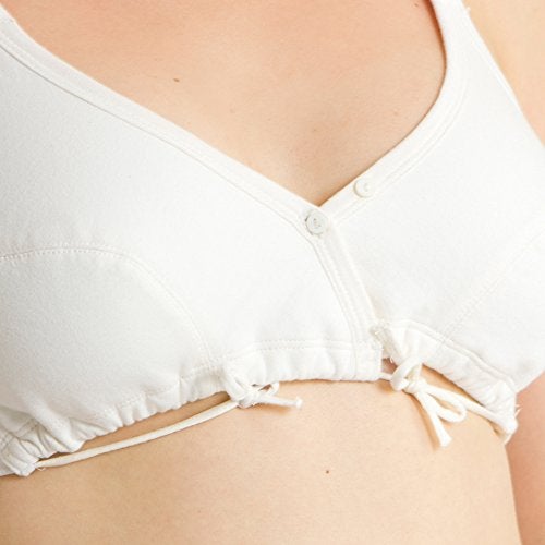 Cottonique Women's Hypoallergenic Side-Tie Bra Made from 100% Organic Cotton (42DD, Natural) - Image 2