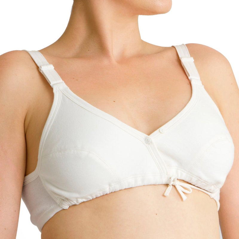 Cottonique Women's Hypoallergenic Side-Tie Bra Made from 100% Organic Cotton (42DD, Natural) - Image 4