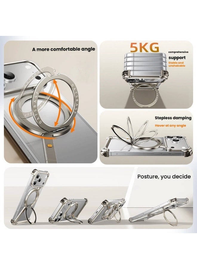 general Metal frame mobile phone case with magnetic bracket suitable for iPhone 17ProMax/17Pro - Image 4