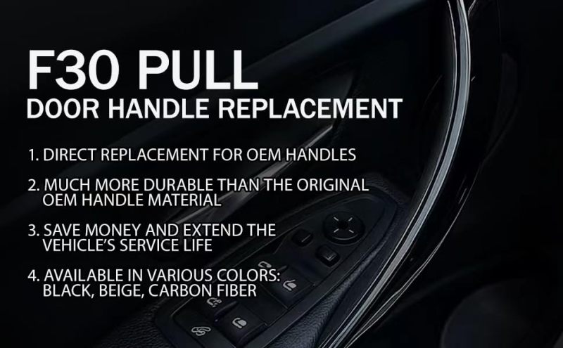 Interior Door Handle Trim: 2-Piece Black Matte ABS Direct Replacement - Scratch & UV-Resistant Handle Cover for BMW 3 Series (2012-2018) 4 Series (2014-2017) Front Cabin - Image 5