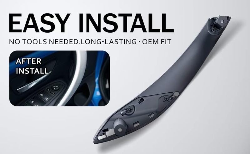Interior Door Handle Trim: 2-Piece Black Matte ABS Direct Replacement - Scratch & UV-Resistant Handle Cover for BMW 3 Series (2012-2018) 4 Series (2014-2017) Front Cabin - Image 4