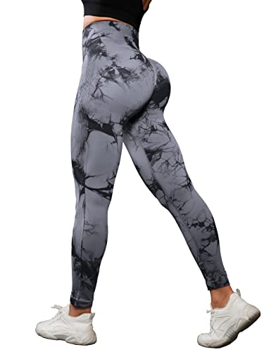 OVESPORT 3 Pack Tie Dye Seamless High Waisted Workout Leggings for Women Scrunch Butt Lifting Yoga Gym Athletic Pants - Image 5