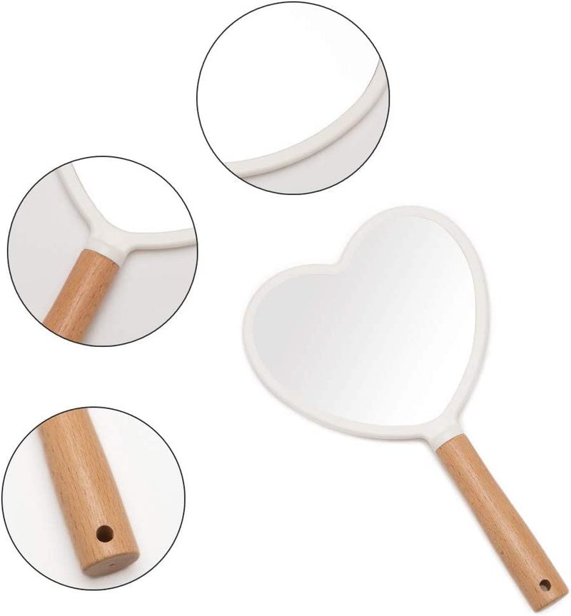 Click Charm Pink Portable HeartShaped Mirror Compact HandFit Size for Daily Use perfact for Makeup Travel and Personal Care Pack of 1 - Image 2