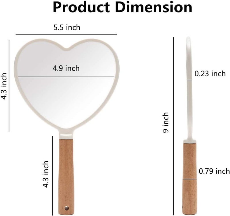 Click Charm Pink Portable HeartShaped Mirror Compact HandFit Size for Daily Use perfact for Makeup Travel and Personal Care Pack of 1 - Image 3