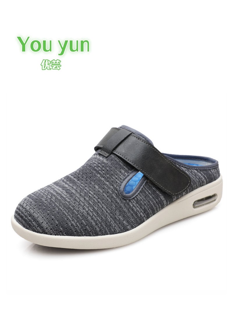 السحب نعال يو يون للجنسين لمرضى السكري، بعرض إضافي، مع إغلاق قابل للتعديل، تُناسب حالات الوذمة الأخمصية، والتهاب اللفافة الأخمصية، والتهاب المفاصل، وتورم القدمين. - Image 1