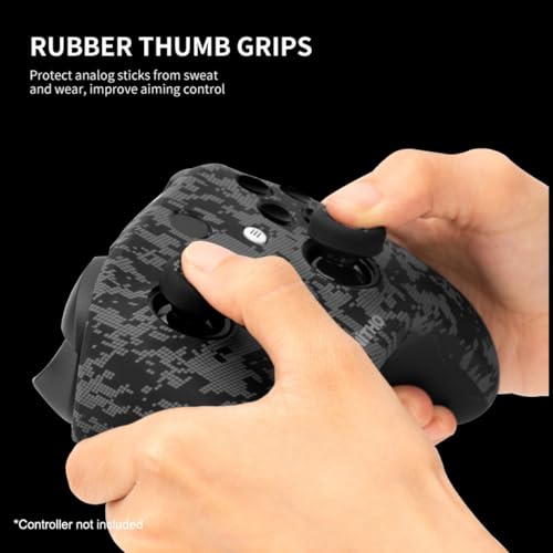NiTHO Controller Cover Case for Xbox Series X/S, Anti-Slip Soft Silicone Protective Skin for Xbox Series X/S Controller with Thumb Grip Caps and Analog Mini-Stick Precision Rings - Camo - Image 4