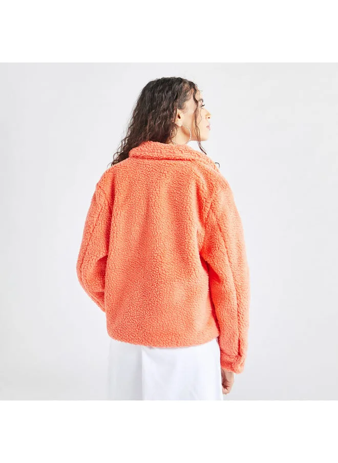 FAV Textured Jacket with Long Sleeves and Pockets