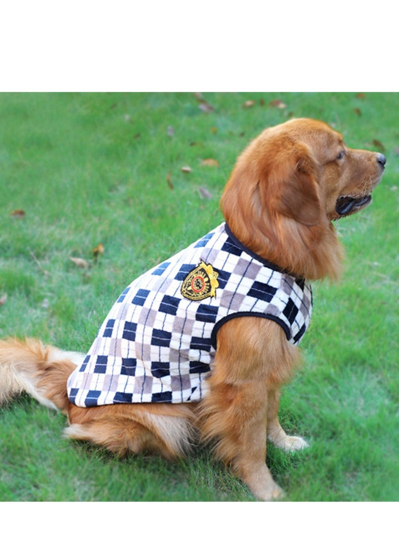 Loquat ملابس حيوانات أليفة إنجليزية من فانيلا دافئة ناعمة بتصميم ماسي أزرق - Image 3