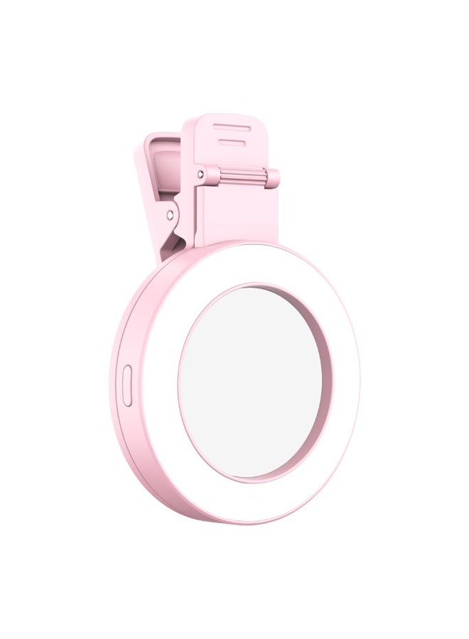 Bukela Clip-on Selfie Ring Light for Phone with Selfie Mirror 3 Light Modes 180° Rotatable Portable Selfie Fill Light Replacement for iPhone 15/14/13/12 Android Smartphone Vlog Live Streaming Make Up - Image 1