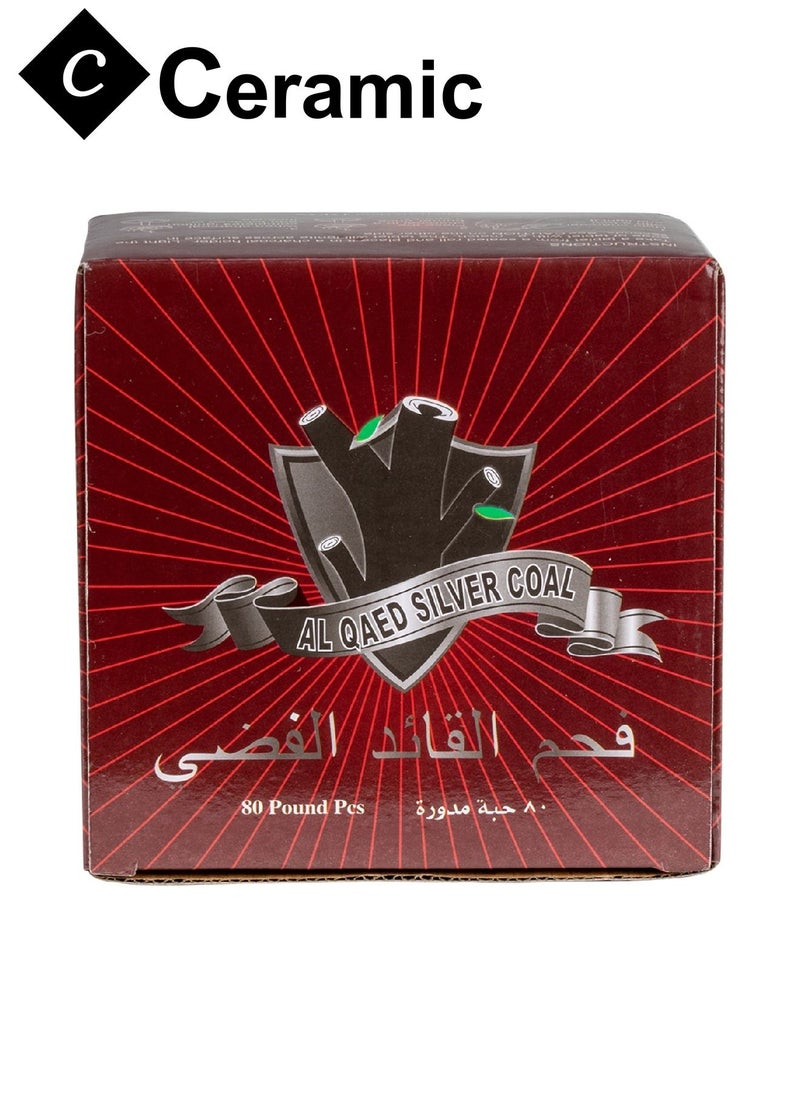 CERAMIC - Al Qaed Silver  Charcoals Quick Ignite and Long Lasting 80 Pieces - Image 1