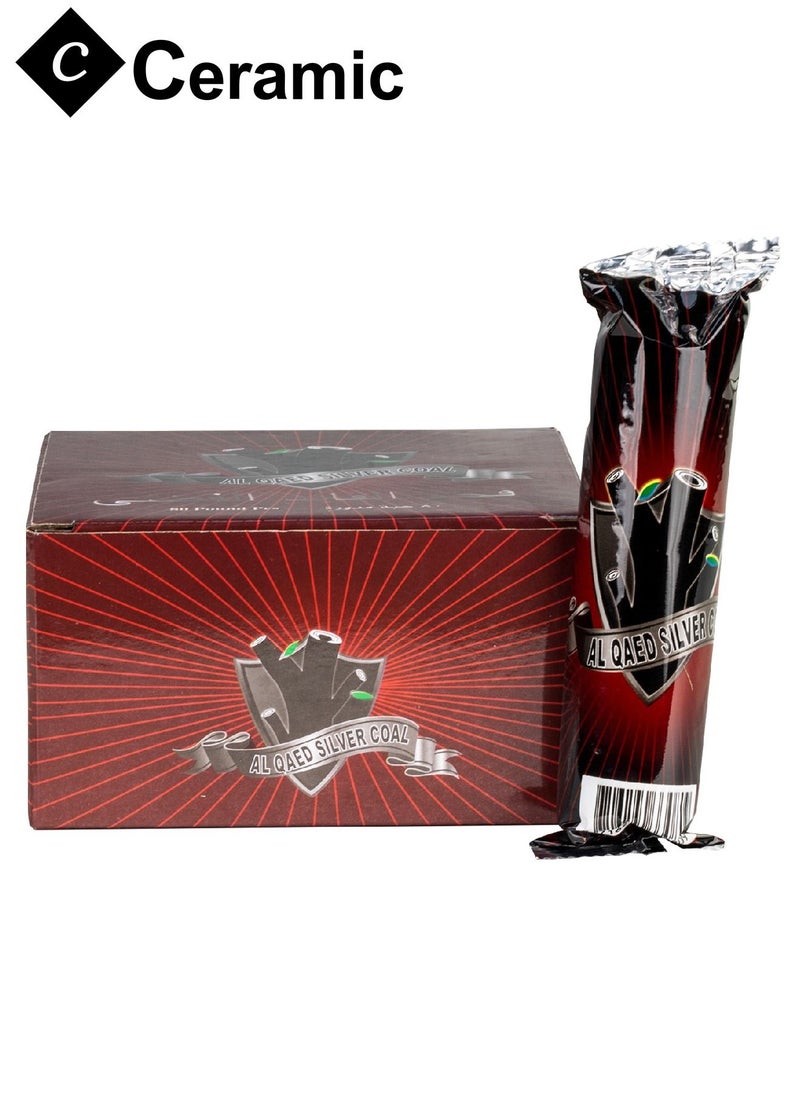 CERAMIC - Al Qaed Silver  Charcoals Quick Ignite and Long Lasting 80 Pieces - Image 1