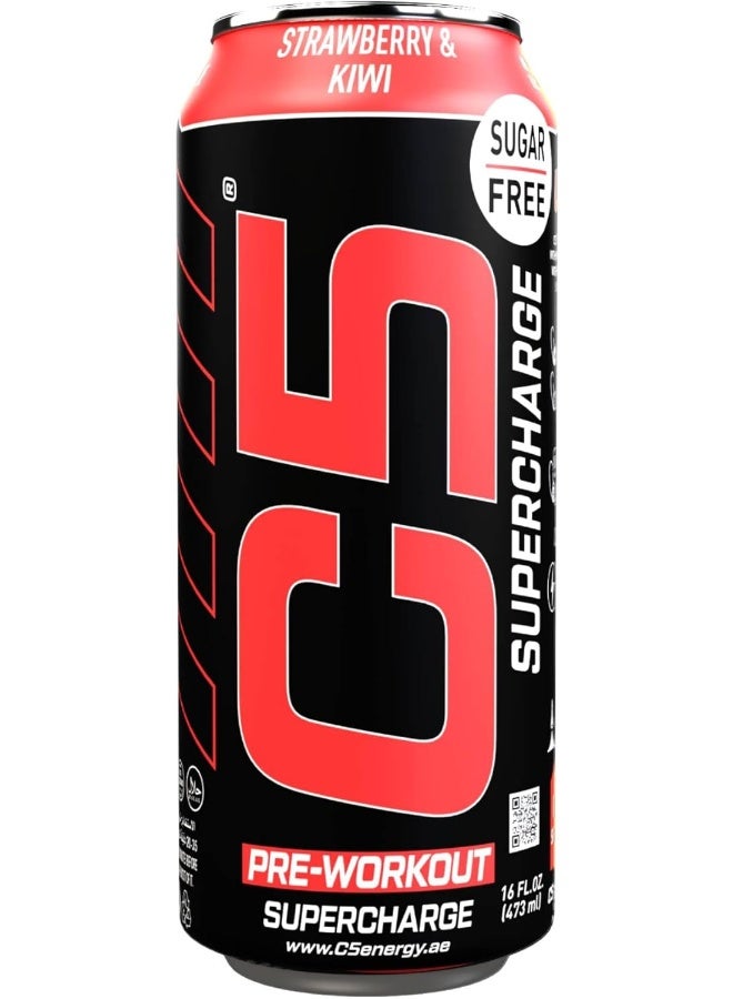C5 Energy Drink Supercharge Strawberry & Kiwi Pre-Workout