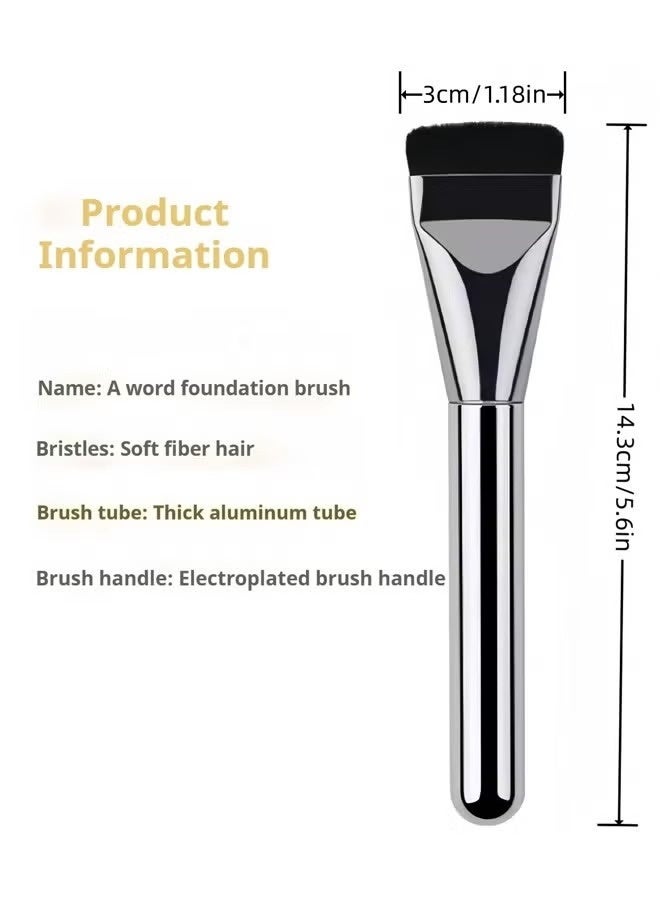 لوميا فرشاة مكياج،فرشاة كريم أساس مسطحة رفيعة للغاية، فرش مكياج للوجه لكريم الأساس السائل والكونسيلر والكريم والأقنعة، فرش ميك اب على شكل ملعقة، فرش ميكب شعيرات صناعية ناعمة عالية الكثافة، محمولة وسهلة التنظيف (فضي) - Image 5