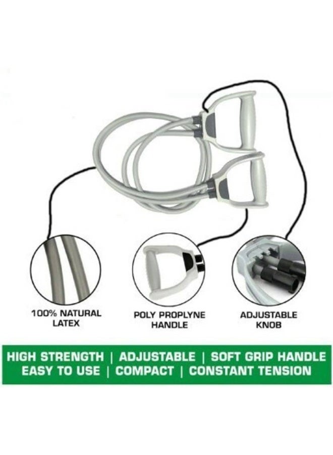 Shopeleven Shopeleven Resistant toning tube resistant band full body fitness exerciser rope Resistance Tube  (Grey)  - Image 2