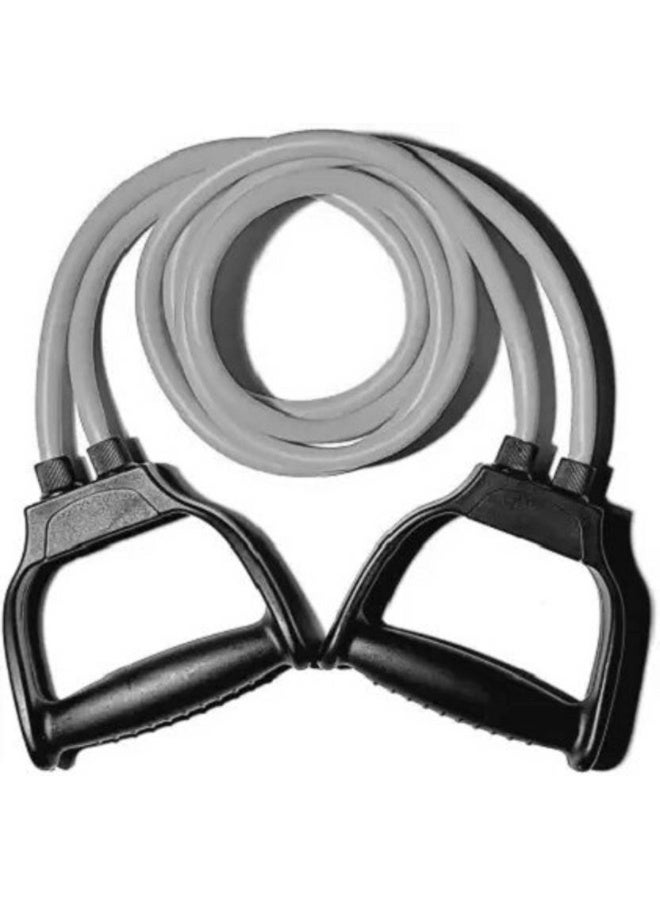 Shopeleven Shopeleven Resistant toning tube resistant band full body fitness exerciser rope Resistance Tube  (Grey)  - Image 1