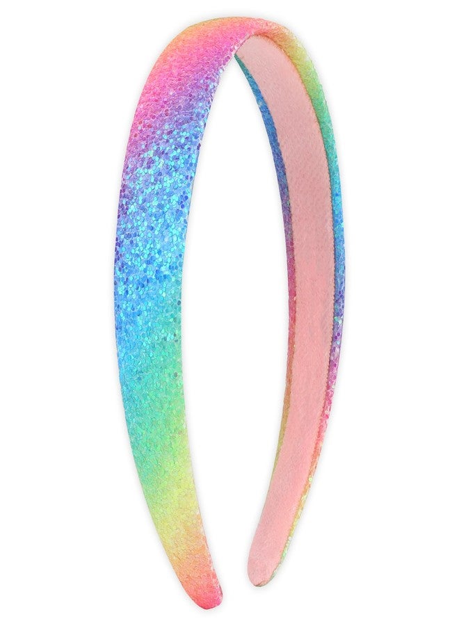AMCAMI Glitter Headband for Girls Rainbow Sparkly Headband for Little Girl Cute Birthday Head Band Hair Bands for Little Girls Hair Accessories - Image 1