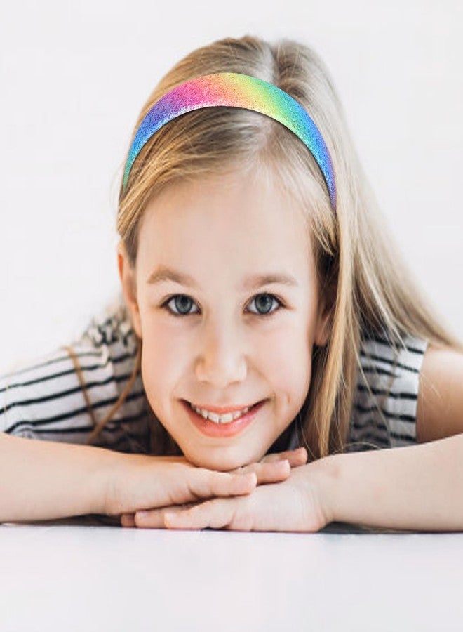 AMCAMI Glitter Headband for Girls Rainbow Sparkly Headband for Little Girl Cute Birthday Head Band Hair Bands for Little Girls Hair Accessories - Image 4