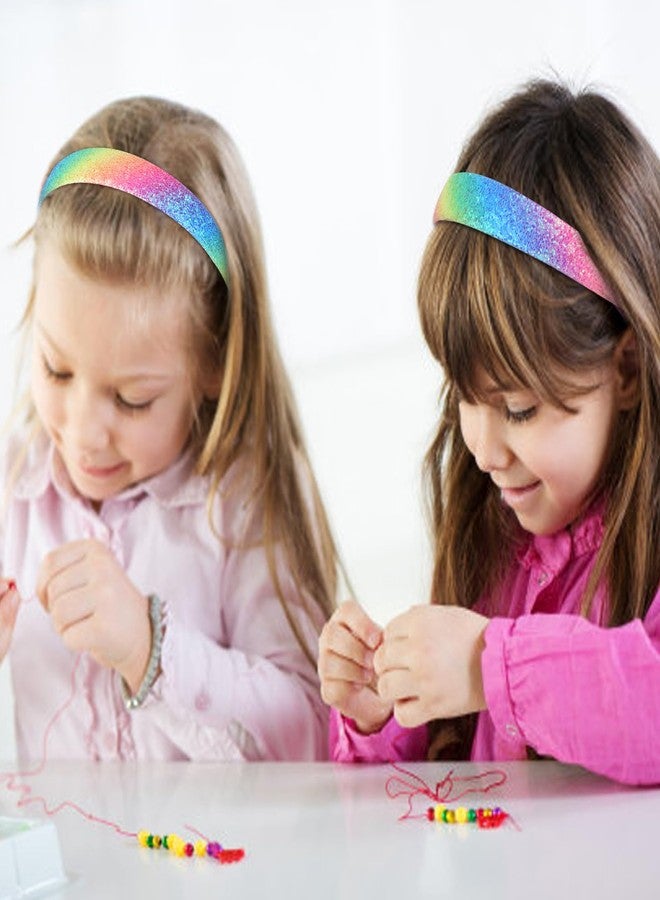 AMCAMI Glitter Headband for Girls Rainbow Sparkly Headband for Little Girl Cute Birthday Head Band Hair Bands for Little Girls Hair Accessories - Image 5