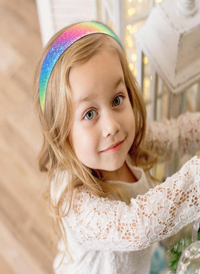 AMCAMI Glitter Headband for Girls Rainbow Sparkly Headband for Little Girl Cute Birthday Head Band Hair Bands for Little Girls Hair Accessories - Image 3