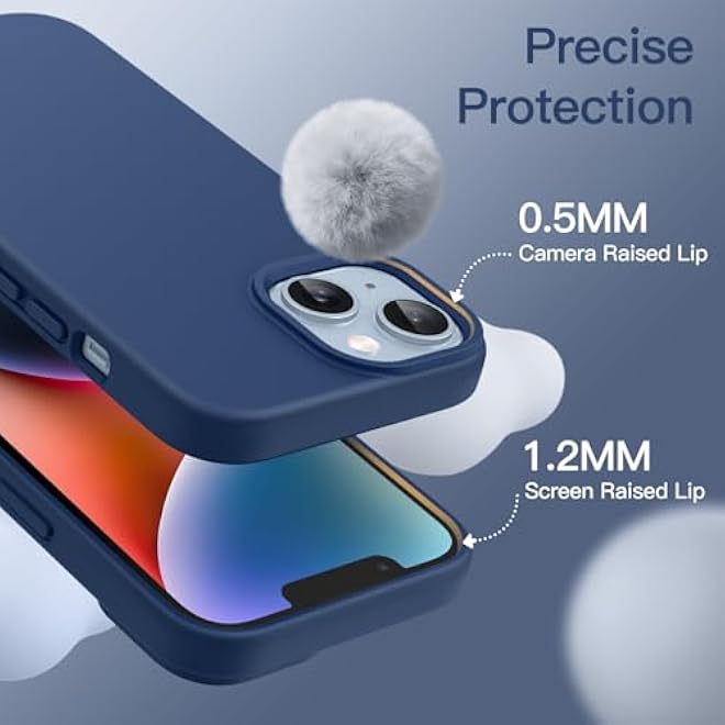 JETech Silicone Case for iPhone 14 61Inch SilkySoft Touch FullBody Protective Phone Case Shockproof Cover with Microfiber Lining Cobalt Blue - Image 5
