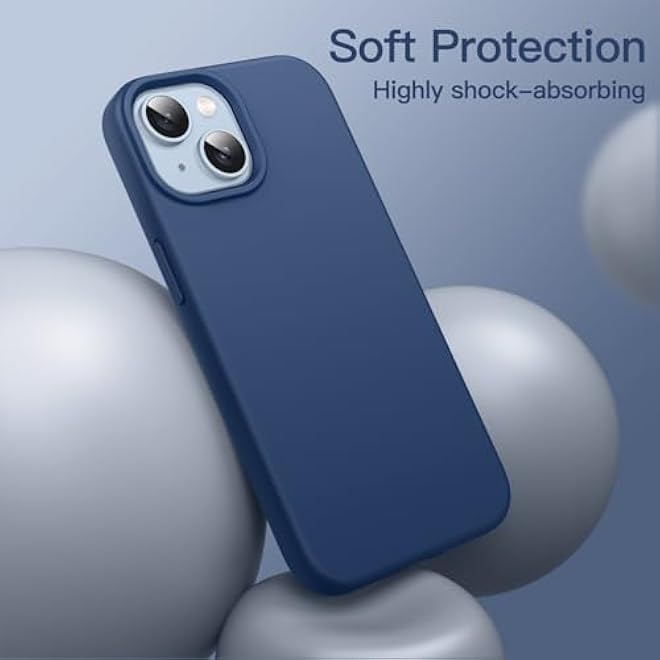 JETech Silicone Case for iPhone 14 61Inch SilkySoft Touch FullBody Protective Phone Case Shockproof Cover with Microfiber Lining Cobalt Blue - Image 4
