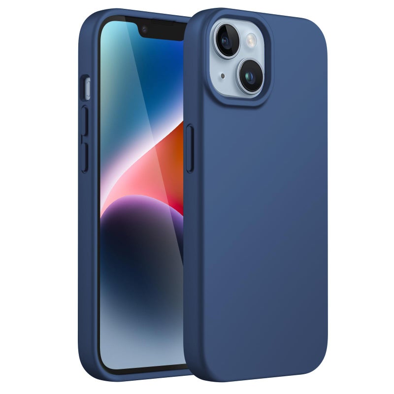JETech Silicone Case for iPhone 14 61Inch SilkySoft Touch FullBody Protective Phone Case Shockproof Cover with Microfiber Lining Cobalt Blue - Image 1