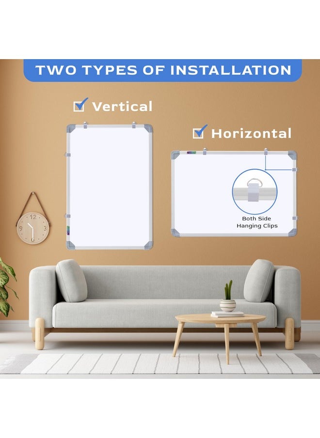 Eduway Eduway 2x3 Feet Kunj Non-Magnetic Double-Sided White Board and Chalk Board | Ideal Use for Home, Office, Kids with Sliding Hanging Clips, Robust Aluminum Frame and Smooth Melamine Surface (89x59 Cms)`  - Image 3