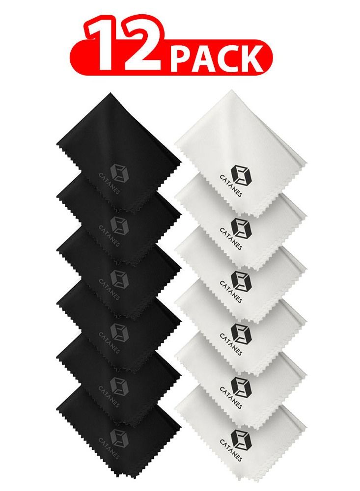 CATANES 12 Pack Of Microfiber Cleaning Cloth Premium Cloth for Glasses Lens Screens and More Multicolour - Image 1