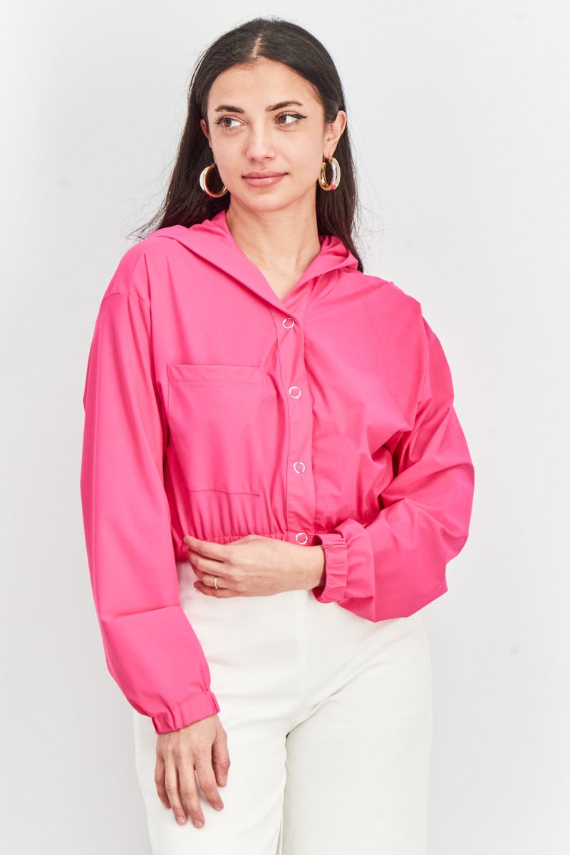 Heroine Sport Women Sportswear Fit Hooded Long Sleeve Outdoor Hoodies, Shocking Pink - Image 1