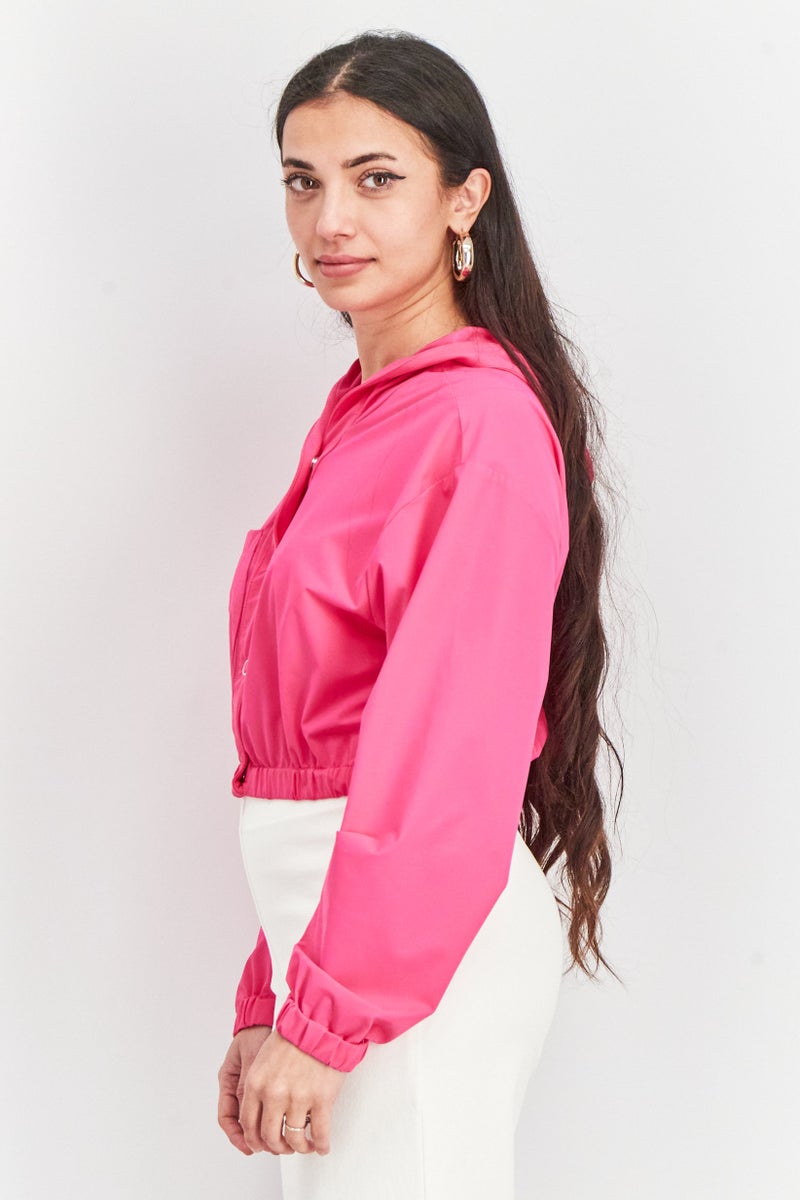 Heroine Sport Women Sportswear Fit Hooded Long Sleeve Outdoor Hoodies, Shocking Pink - Image 2
