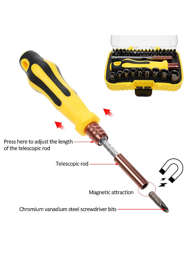 Generic Socket Wrench Screwdriver Set Multi-Purpose Precision Screwdriver Set Multifunction Mini Combination Screwdriver Kit Multi-Bit Set Multi Screwdriver Tool Home Appliance Repair Kit  - Image 4