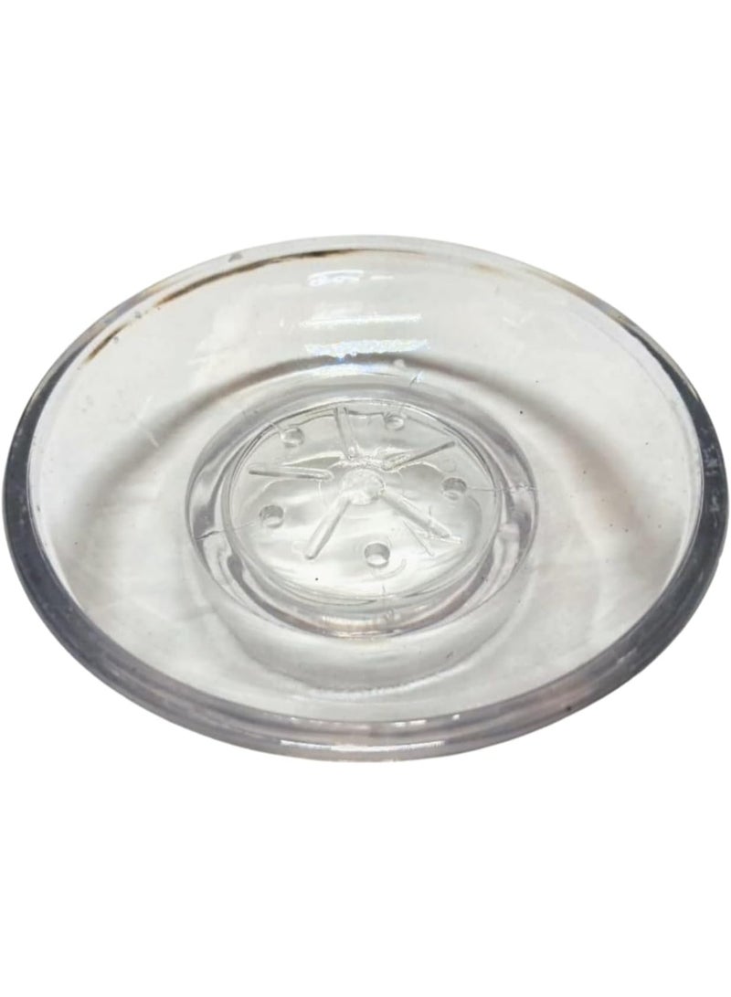Clear Plastic Soap Holder, Round Design with Drain Holes, Shatterproof - Image 1