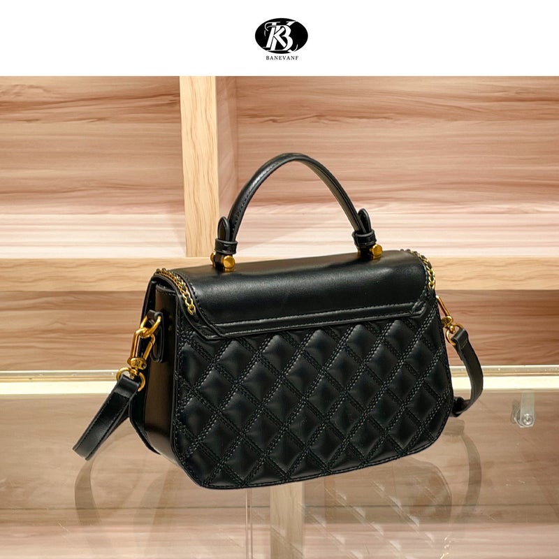 Hong Kong Princess Bani New Genuine Leather Diamond Lattice Portable High-End All-Match Fashionable Shoulder Crossbody Bag - Image 5