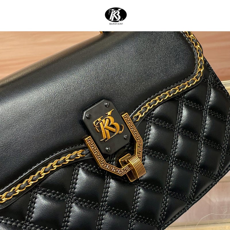 Hong Kong Princess Bani New Genuine Leather Diamond Lattice Portable High-End All-Match Fashionable Shoulder Crossbody Bag - Image 4