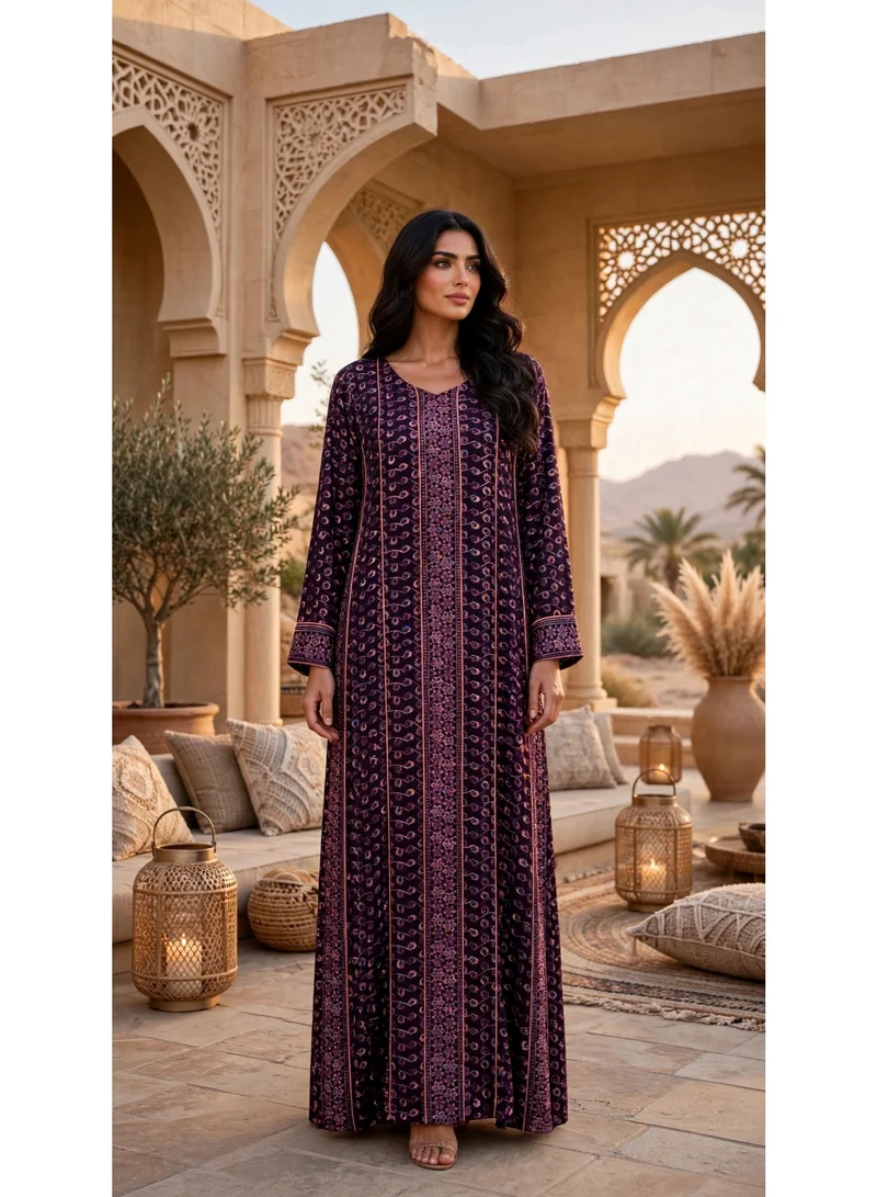 اكسا جلابية الخيوط الملكية IK207 Purple