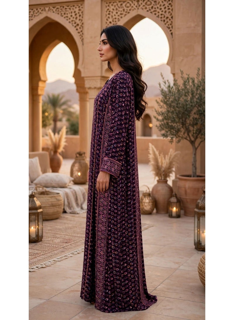 IKKXA Royal Threads Jalabiya IK207 Purple - Image 3