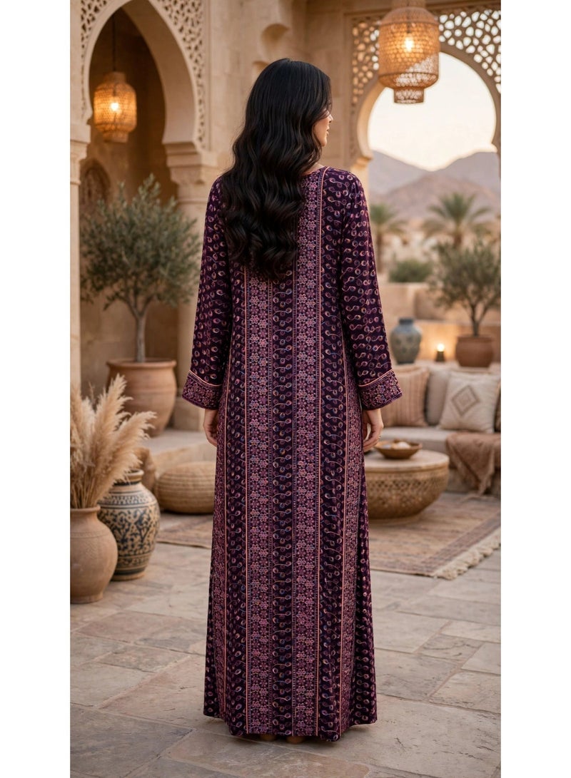 IKKXA Royal Threads Jalabiya IK207 Purple - Image 5