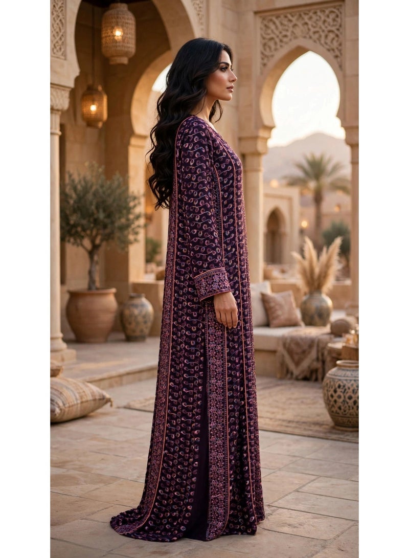 IKKXA Royal Threads Jalabiya IK207 Purple - Image 4