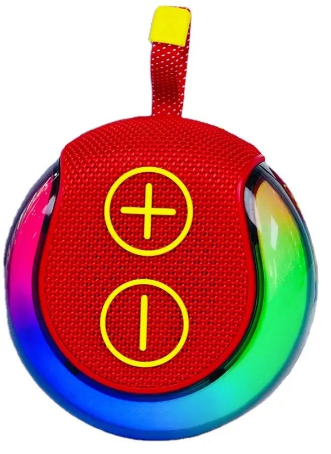 Haino Teko HainoTeko S40 Portable Wireless Bluetooth Speaker with Hi‑Fi Stereo Sound, RGB LED Lighting, Button Control & Long Battery Life – Compact, Splash‑Resistant, 360° Bass Boost – Red – Ideal for UAE Home & Outdoor Use - Image 1