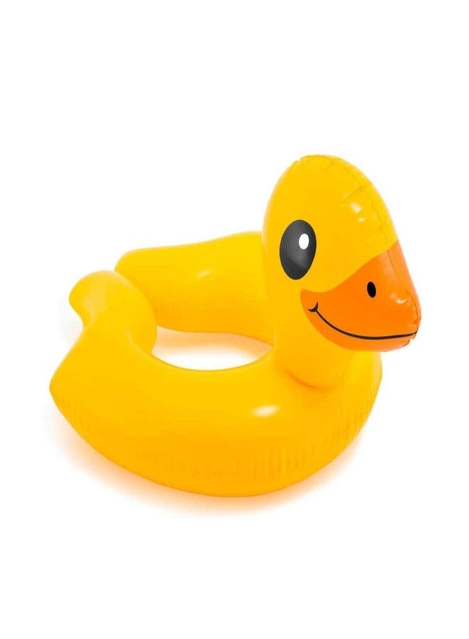 PEZYOX Playful Animal Shape Swim Pool Float Ring for Kids Inflatable Flamingo Duck Penguin Tub Boat Baby Swimming Safety Ring for Toddlers Durable Water Fun Toy for Pool (Duck) - Image 1