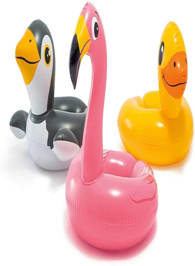 PEZYOX Playful Animal Shape Swim Pool Float Ring for Kids Inflatable Flamingo Duck Penguin Tub Boat Baby Swimming Safety Ring for Toddlers Durable Water Fun Toy for Pool (Duck) - Image 5