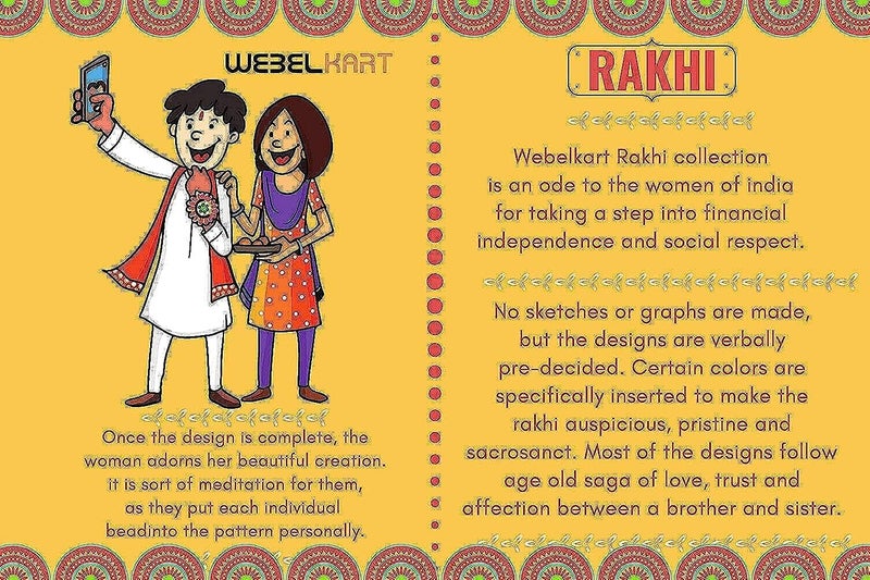 Webelkart Webelkart Combo Of 4 Lumba Rakhi Set For Bhaiya Bhabhi | Rakhi for Brother Bhabhi And Kids Rakhi Lumba Floral Rakhi | Rakhi Gifts, Rakhi for Sister (Model-2)  - Image 4